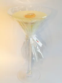martini glass candle filled with soy wax