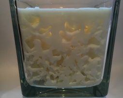 glass square cube - ice candle
