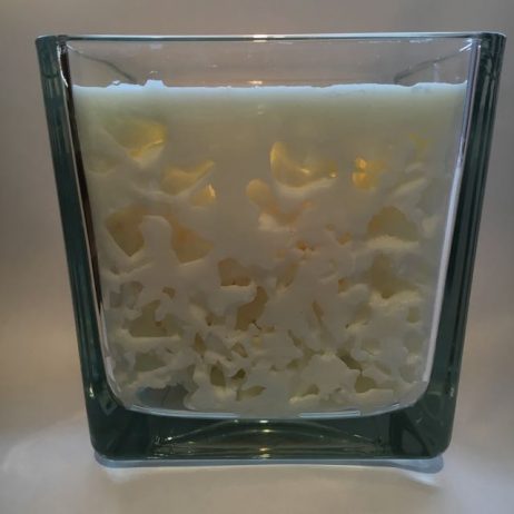 glass square cube - ice candle