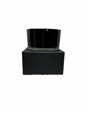 50cl - black gloss glass - candle with box