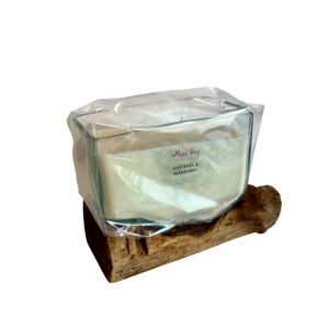 Miss Soy Ltd - glass on wood - rectangle - white