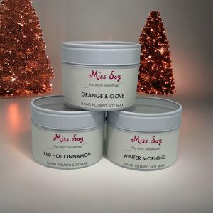 candles in a tin - gift set - Christmas