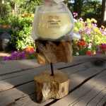 Miss Soy Ltd - glass on wood - medium stand - flowers bg