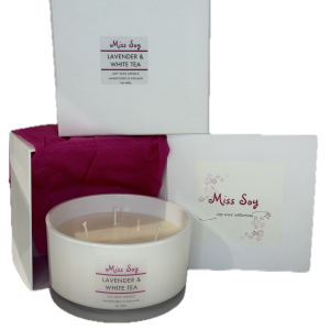 White Gloss Glass Candle - 50cl