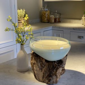 Molten Glass on Wood - Large Bowl Candle