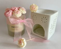 Two-in-One Luxury Soy Wax Candle with Melt Picks - Rose Petals