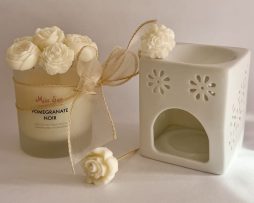 Two-in-One Luxury soy wax candle with melt picks - pomegranate noir