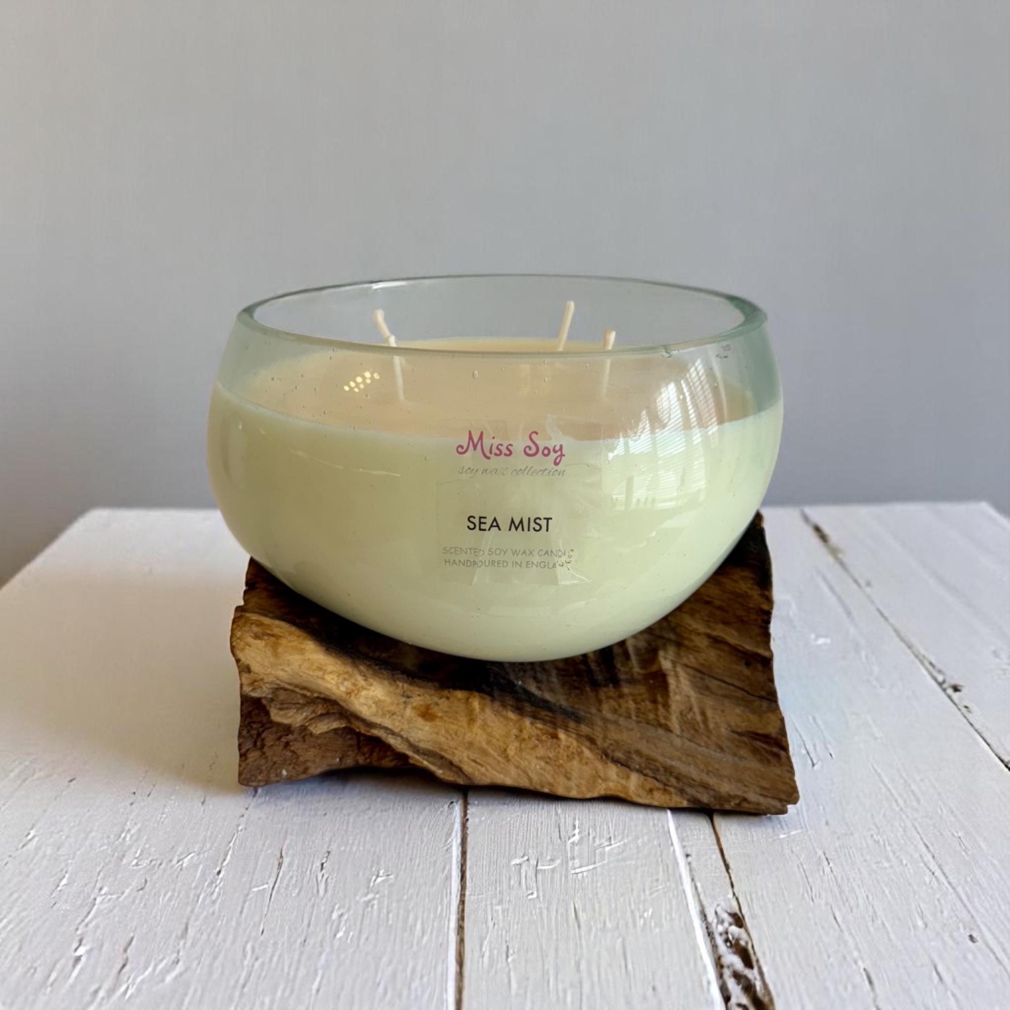 Molten Glass on Wood - Medium Bowl Candle - Image 3