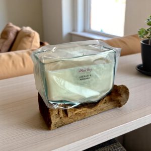 Molten Glass on Wood - Medium Glass Rectangle Candle