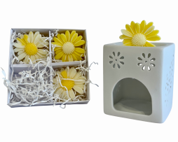 Wax Melts Burner and Melts Gift Box - Daisies
