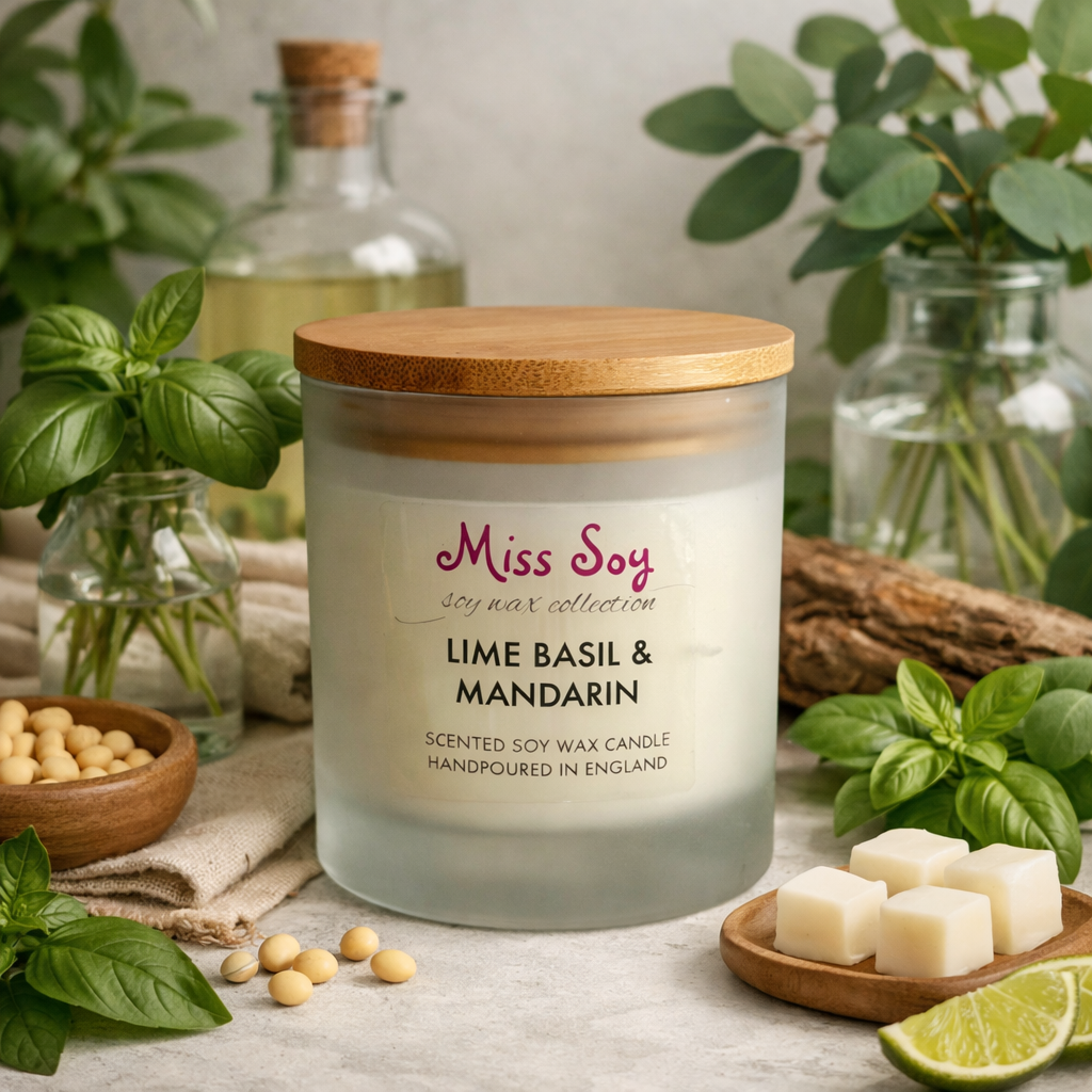 Miss Soy Ltd - frosted glass botanical green